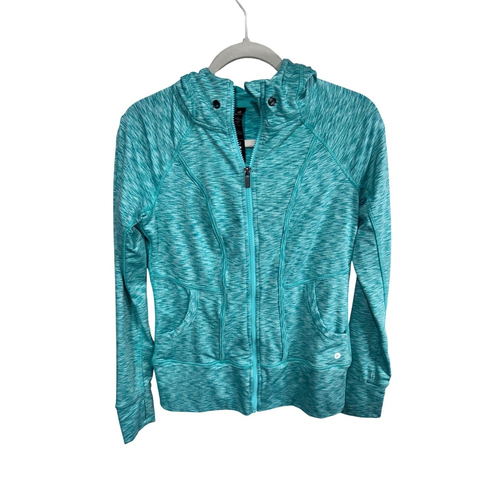 C9 Champion Women's Small Teal Full Zip Hoodie Space Dye‎ Yoga Activewear Jacket
